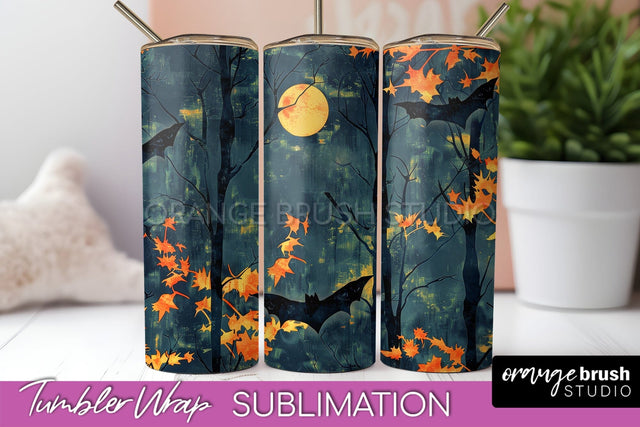 Neon Halloween Tumbler Wrap - Spooky Tumbler Sublimation Sublimation OrangeBrushStudio 