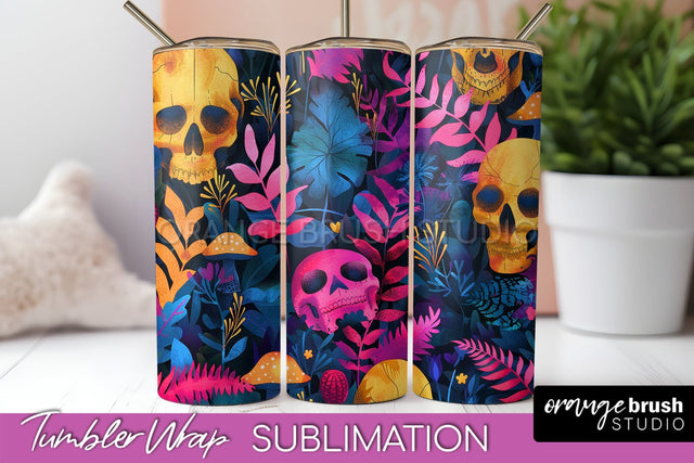Neon Halloween Tumbler Wrap - Spooky Tumbler Sublimation Sublimation OrangeBrushStudio 