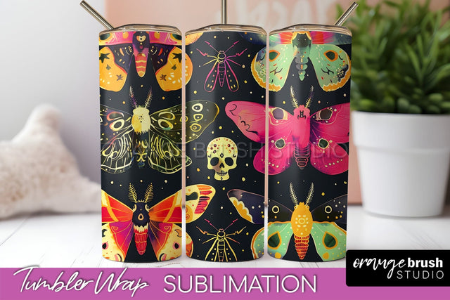 Neon Halloween Tumbler Wrap - Spooky Tumbler Sublimation Sublimation OrangeBrushStudio 