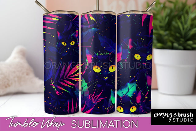 Neon Halloween Tumbler Wrap - Spooky Tumbler Sublimation Sublimation OrangeBrushStudio 