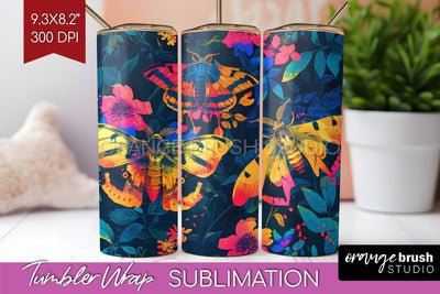Neon Halloween Tumbler Wrap - Spooky Tumbler Sublimation Sublimation OrangeBrushStudio 