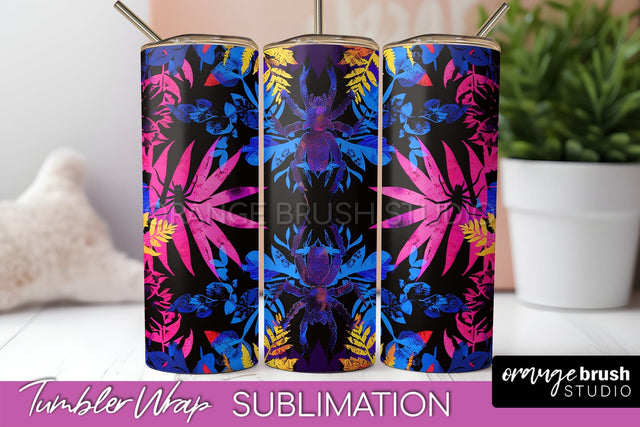 Neon Halloween Tumbler Wrap - Spooky Tumbler Sublimation Sublimation OrangeBrushStudio 