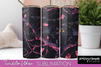 Neon Halloween Tumbler Wrap - Spooky Tumbler Sublimation Sublimation OrangeBrushStudio 