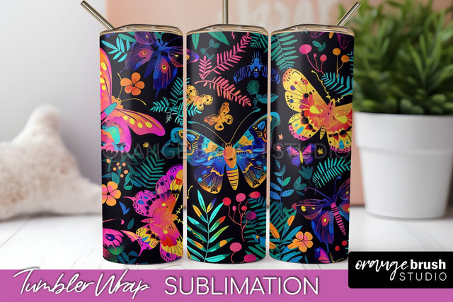 Neon Halloween Tumbler Wrap - Spooky Tumbler Sublimation Sublimation OrangeBrushStudio 