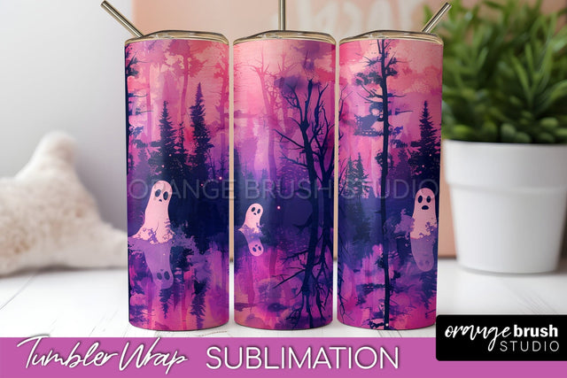 Neon Halloween Tumbler Wrap - Spooky Tumbler Sublimation Sublimation OrangeBrushStudio 