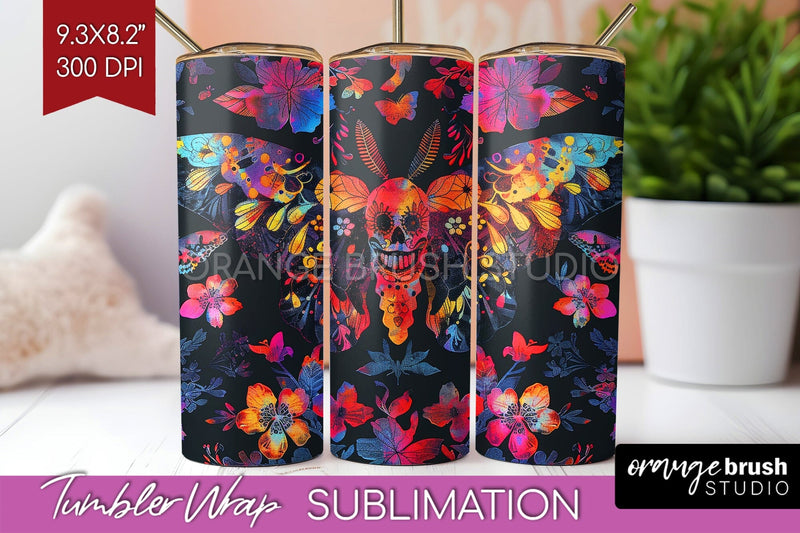 Neon Halloween Tumbler Wrap - Spooky Tumbler Sublimation Sublimation OrangeBrushStudio 