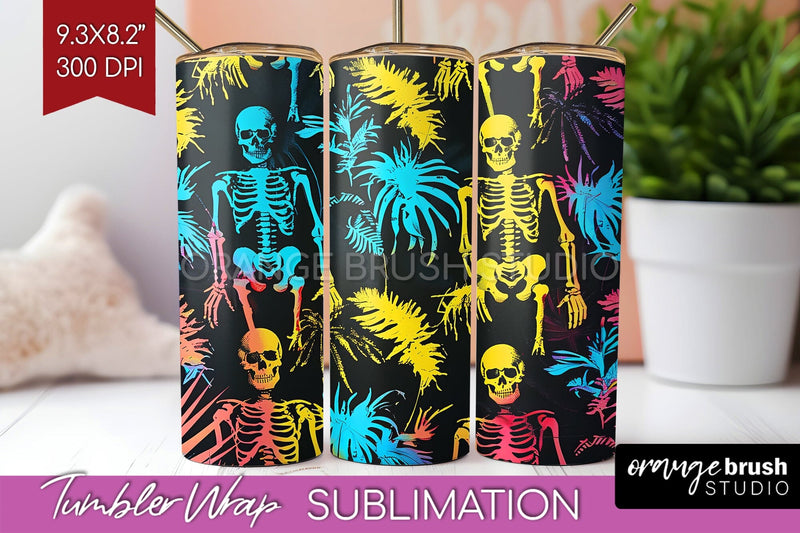 Neon Halloween Tumbler Wrap - Spooky Tumbler Sublimation Sublimation OrangeBrushStudio 