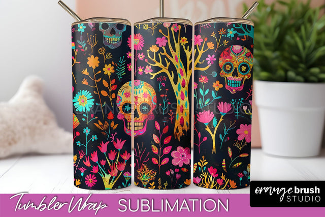 Neon Halloween Tumbler Wrap - Spooky Tumbler Sublimation Sublimation OrangeBrushStudio 