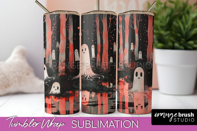 Neon Halloween Tumbler Wrap - Spooky Tumbler Sublimation Sublimation OrangeBrushStudio 
