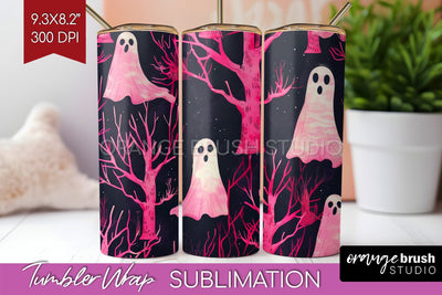 Neon Halloween Tumbler Wrap - Spooky Tumbler Sublimation Sublimation OrangeBrushStudio 