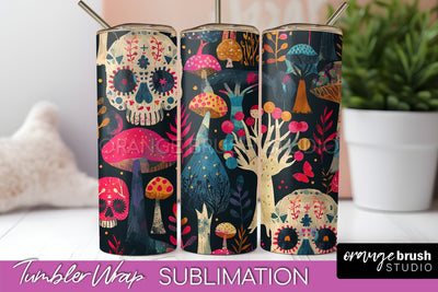 Neon Halloween Tumbler Wrap - Spooky Tumbler Sublimation Sublimation OrangeBrushStudio 