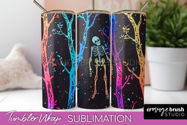 Neon Halloween Tumbler Wrap - Spooky Tumbler Sublimation Sublimation OrangeBrushStudio 
