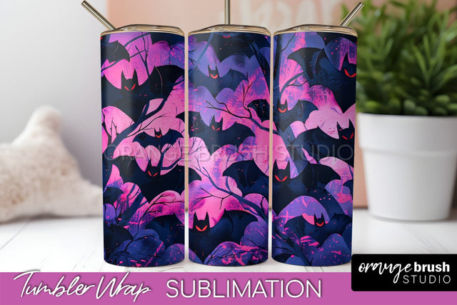 Neon Halloween Tumbler Wrap - Spooky Tumbler Sublimation Sublimation OrangeBrushStudio 