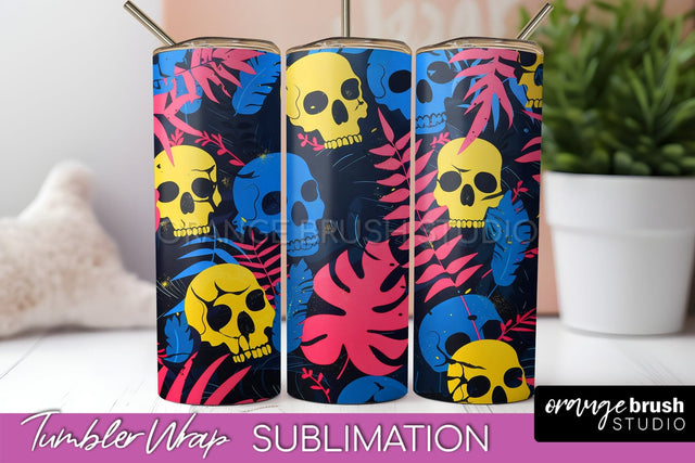 Neon Halloween Tumbler Wrap - Spooky Tumbler Sublimation Sublimation OrangeBrushStudio 