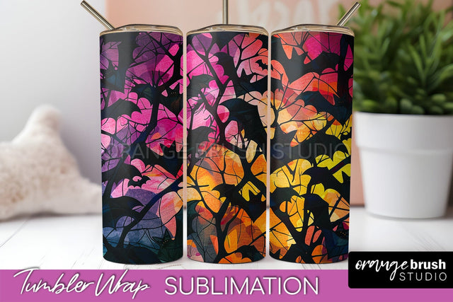 Neon Halloween Tumbler Wrap - Spooky Tumbler Sublimation Sublimation OrangeBrushStudio 