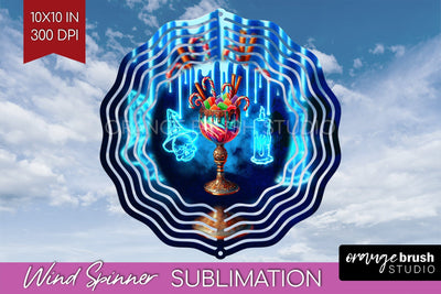 Neon Halloween Wind Spinner PNG - Cocktail Wine Sublimation Sublimation OrangeBrushStudio 