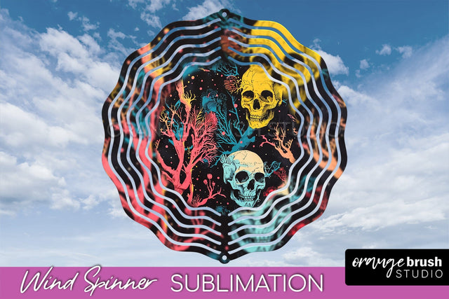 Neon Halloween Wind Spinner, Spooky Wind Spinner Sublimation Sublimation OrangeBrushStudio 