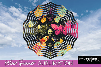 Neon Halloween Wind Spinner, Spooky Wind Spinner Sublimation Sublimation OrangeBrushStudio 