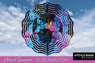 Neon Halloween Wind Spinner, Spooky Wind Spinner Sublimation Sublimation OrangeBrushStudio 