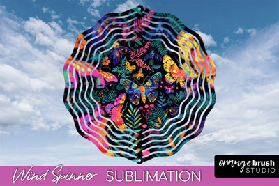 Neon Halloween Wind Spinner, Spooky Wind Spinner Sublimation Sublimation OrangeBrushStudio 