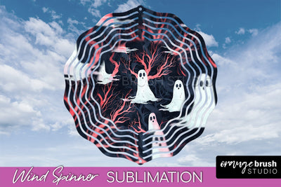 Neon Halloween Wind Spinner, Spooky Wind Spinner Sublimation Sublimation OrangeBrushStudio 