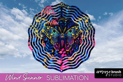 Neon Halloween Wind Spinner, Spooky Wind Spinner Sublimation Sublimation OrangeBrushStudio 
