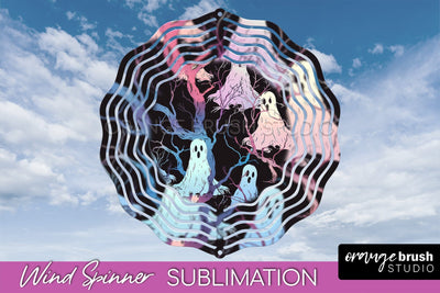 Neon Halloween Wind Spinner, Spooky Wind Spinner Sublimation Sublimation OrangeBrushStudio 