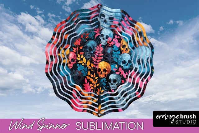Neon Halloween Wind Spinner, Spooky Wind Spinner Sublimation Sublimation OrangeBrushStudio 
