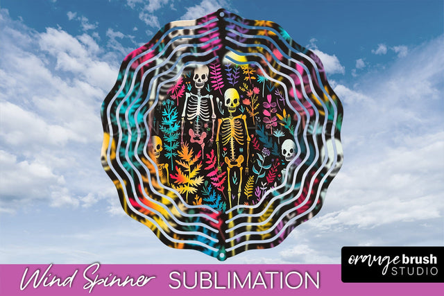 Neon Halloween Wind Spinner, Spooky Wind Spinner Sublimation Sublimation OrangeBrushStudio 