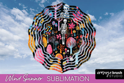 Neon Halloween Wind Spinner, Spooky Wind Spinner Sublimation Sublimation OrangeBrushStudio 