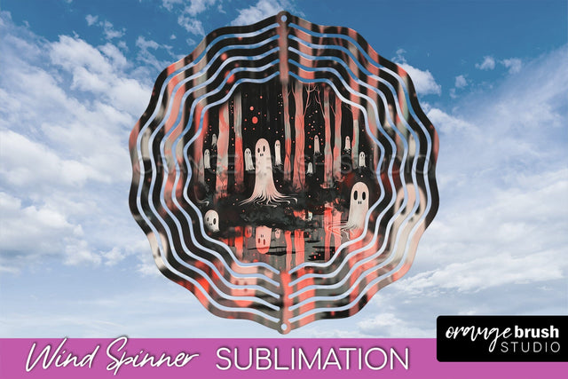 Neon Halloween Wind Spinner, Spooky Wind Spinner Sublimation Sublimation OrangeBrushStudio 