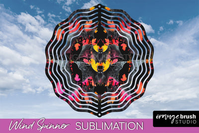 Neon Halloween Wind Spinner, Spooky Wind Spinner Sublimation Sublimation OrangeBrushStudio 