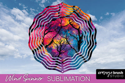 Neon Halloween Wind Spinner, Spooky Wind Spinner Sublimation Sublimation OrangeBrushStudio 