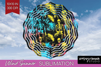 Neon Halloween Wind Spinner, Spooky Wind Spinner Sublimation Sublimation OrangeBrushStudio 
