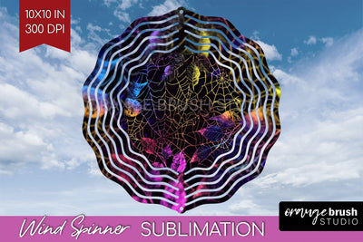 Neon Halloween Wind Spinner, Spooky Wind Spinner Sublimation Sublimation OrangeBrushStudio 