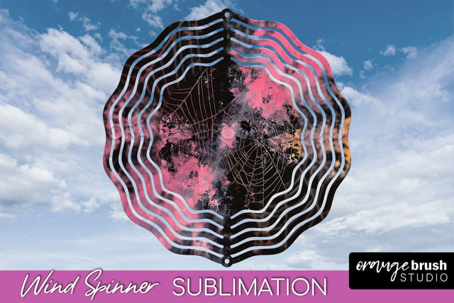Neon Halloween Wind Spinner, Spooky Wind Spinner Sublimation Sublimation OrangeBrushStudio 