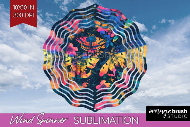 Neon Halloween Wind Spinner, Spooky Wind Spinner Sublimation Sublimation OrangeBrushStudio 