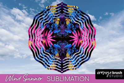 Neon Halloween Wind Spinner, Spooky Wind Spinner Sublimation Sublimation OrangeBrushStudio 
