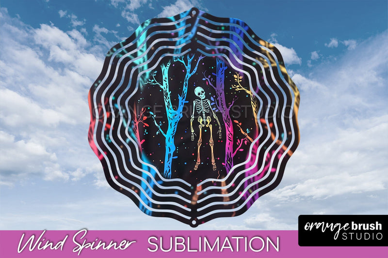 Neon Halloween Wind Spinner, Spooky Wind Spinner Sublimation Sublimation OrangeBrushStudio 