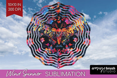 Neon Halloween Wind Spinner, Spooky Wind Spinner Sublimation Sublimation OrangeBrushStudio 