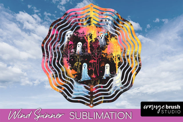 Neon Halloween Wind Spinner, Spooky Wind Spinner Sublimation Sublimation OrangeBrushStudio 