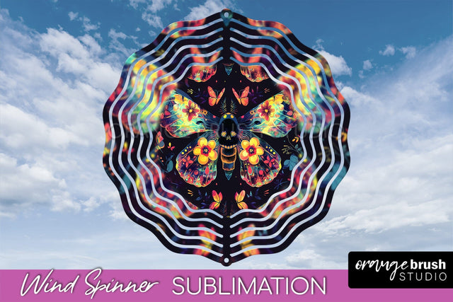 Neon Halloween Wind Spinner, Spooky Wind Spinner Sublimation Sublimation OrangeBrushStudio 