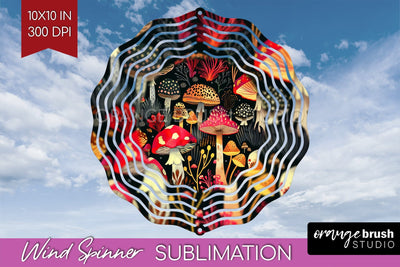 Neon Halloween Wind Spinner, Spooky Wind Spinner Sublimation Sublimation OrangeBrushStudio 