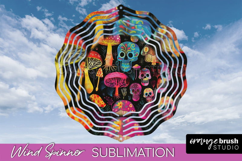 Neon Halloween Wind Spinner, Spooky Wind Spinner Sublimation Sublimation OrangeBrushStudio 