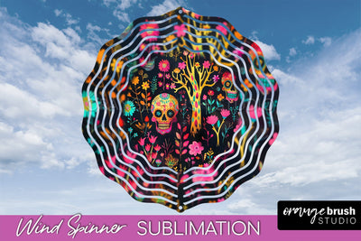 Neon Halloween Wind Spinner, Spooky Wind Spinner Sublimation Sublimation OrangeBrushStudio 