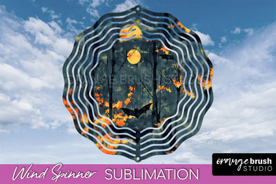 Neon Halloween Wind Spinner, Spooky Wind Spinner Sublimation Sublimation OrangeBrushStudio 