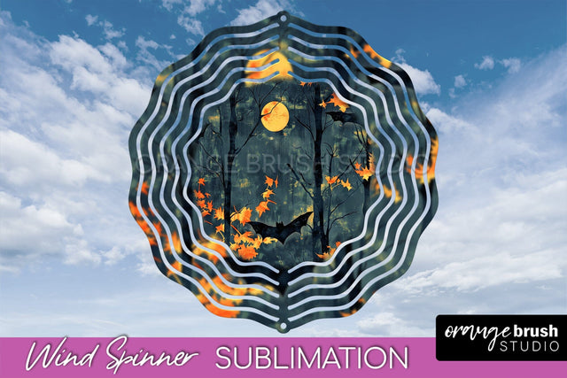 Neon Halloween Wind Spinner, Spooky Wind Spinner Sublimation Sublimation OrangeBrushStudio 