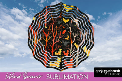 Neon Halloween Wind Spinner, Spooky Wind Spinner Sublimation Sublimation OrangeBrushStudio 