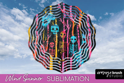 Neon Halloween Wind Spinner, Spooky Wind Spinner Sublimation Sublimation OrangeBrushStudio 