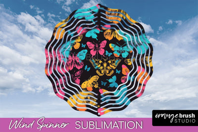 Neon Halloween Wind Spinner, Spooky Wind Spinner Sublimation Sublimation OrangeBrushStudio 